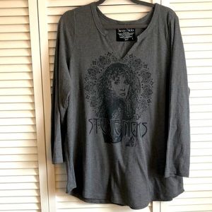 Stevie Nicks tee / waffle knit in grey